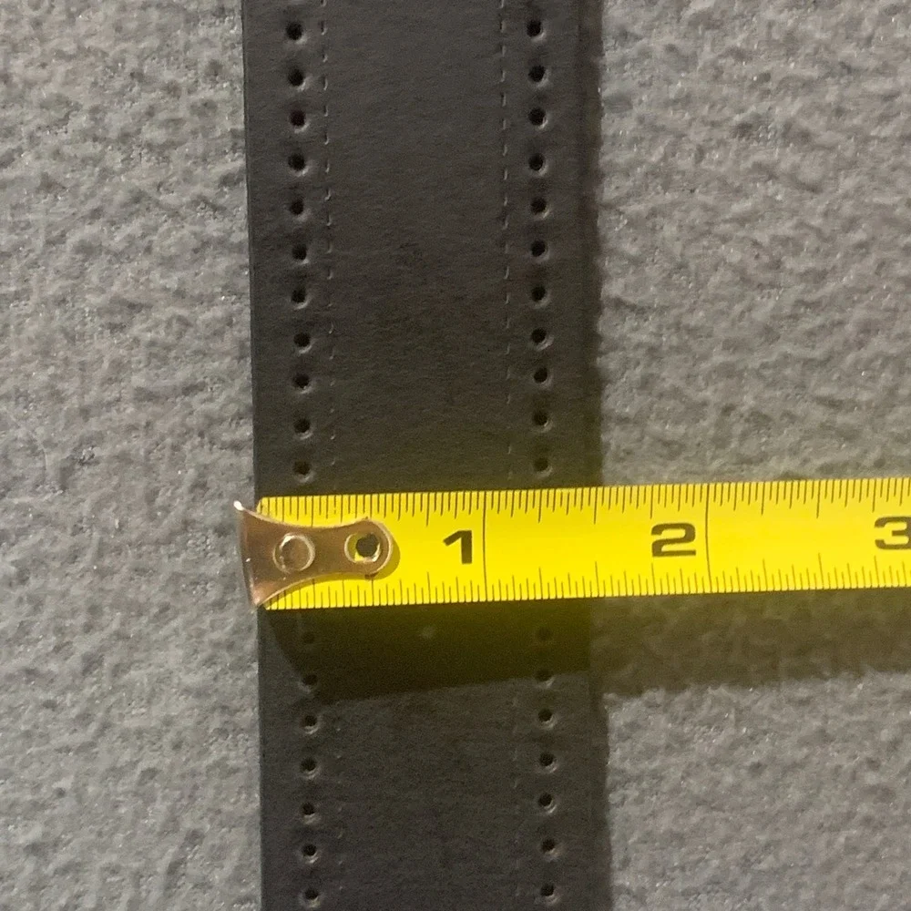 Liz Claiborne Men's Black Genuine Leather Belt‎ Solid Brass Buckle XL BTRU0596